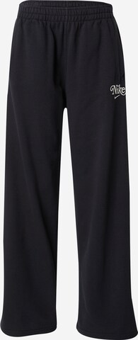 Nike Sportswear Wide leg Παντελόνι σε μαύρο: μπροστά