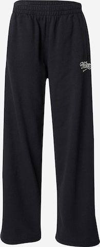 Nike Sportswear Wide leg Trousers in Black: front