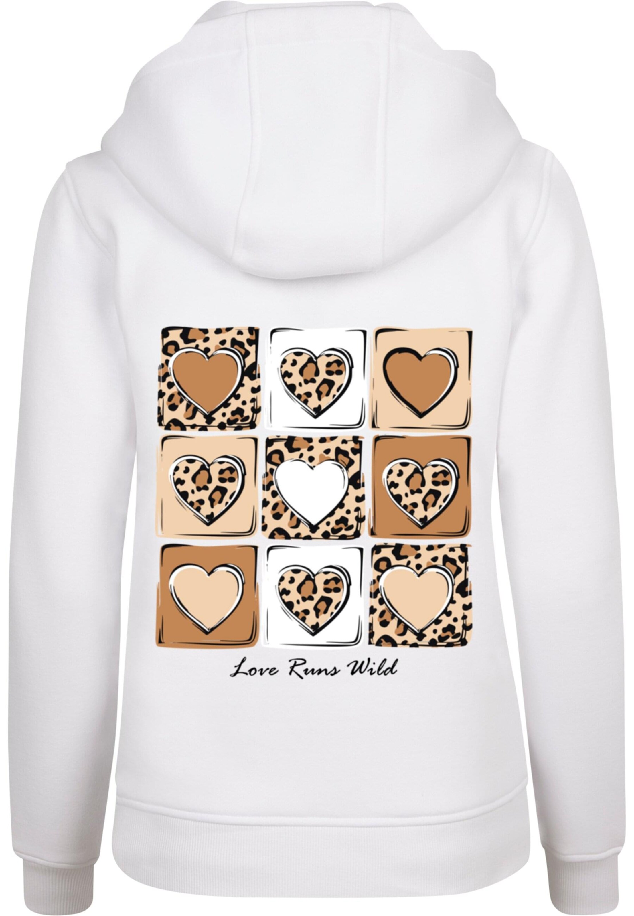 Sweat-shirt 'Love Runs Wild' Merchcode en blanc