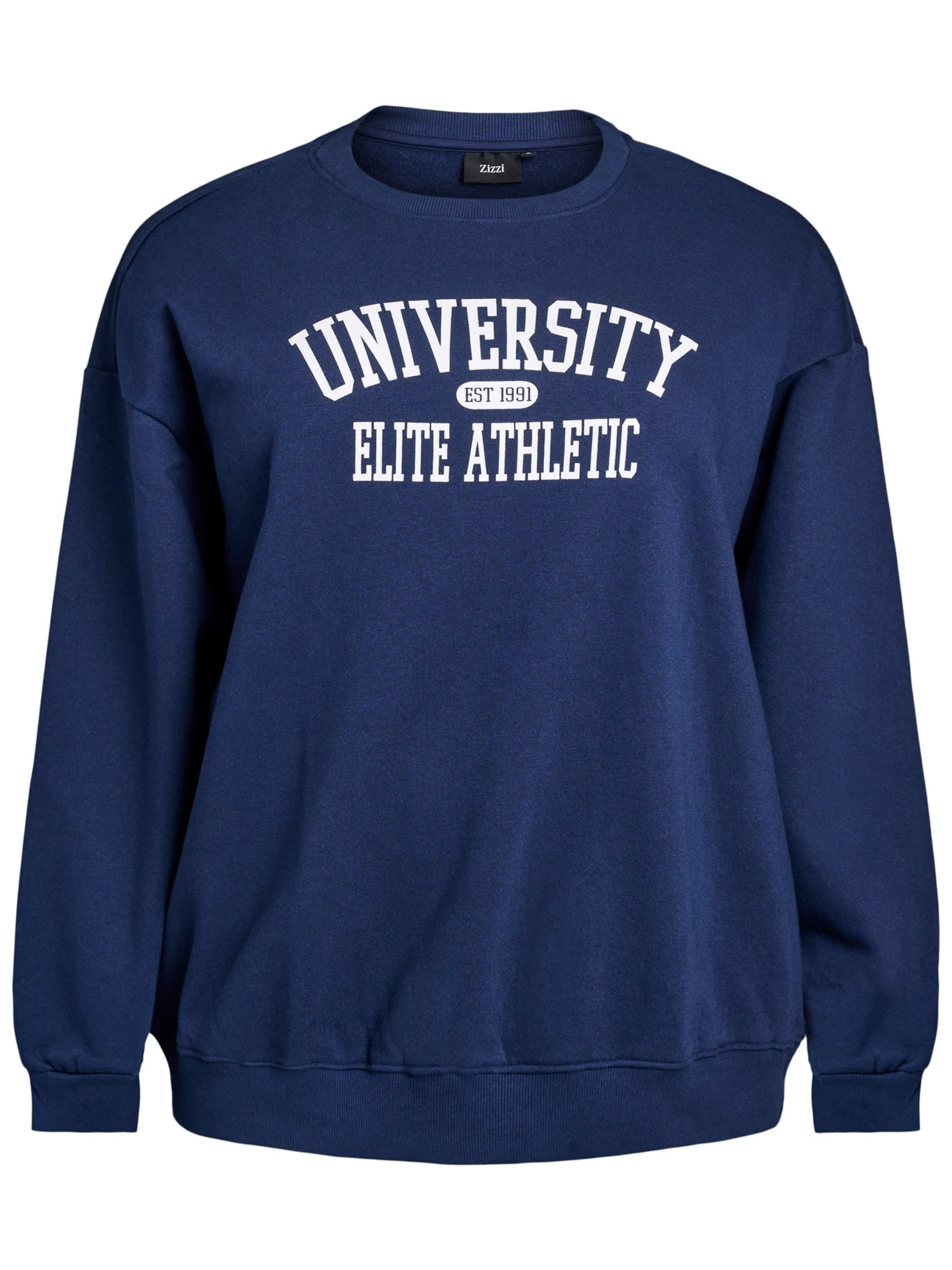 Zizzi Sweatshirt 'Mrikke' in Blauw: voorkant