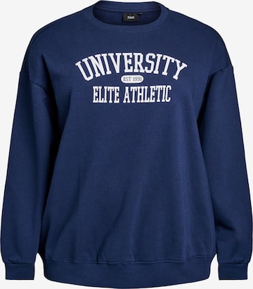 ZizziSweater majica 'Mrikke' - plava boja: prednji dio