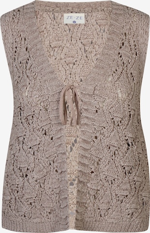 ze-ze Gebreide bodywarmer 'Felina 151' in Beige: voorkant