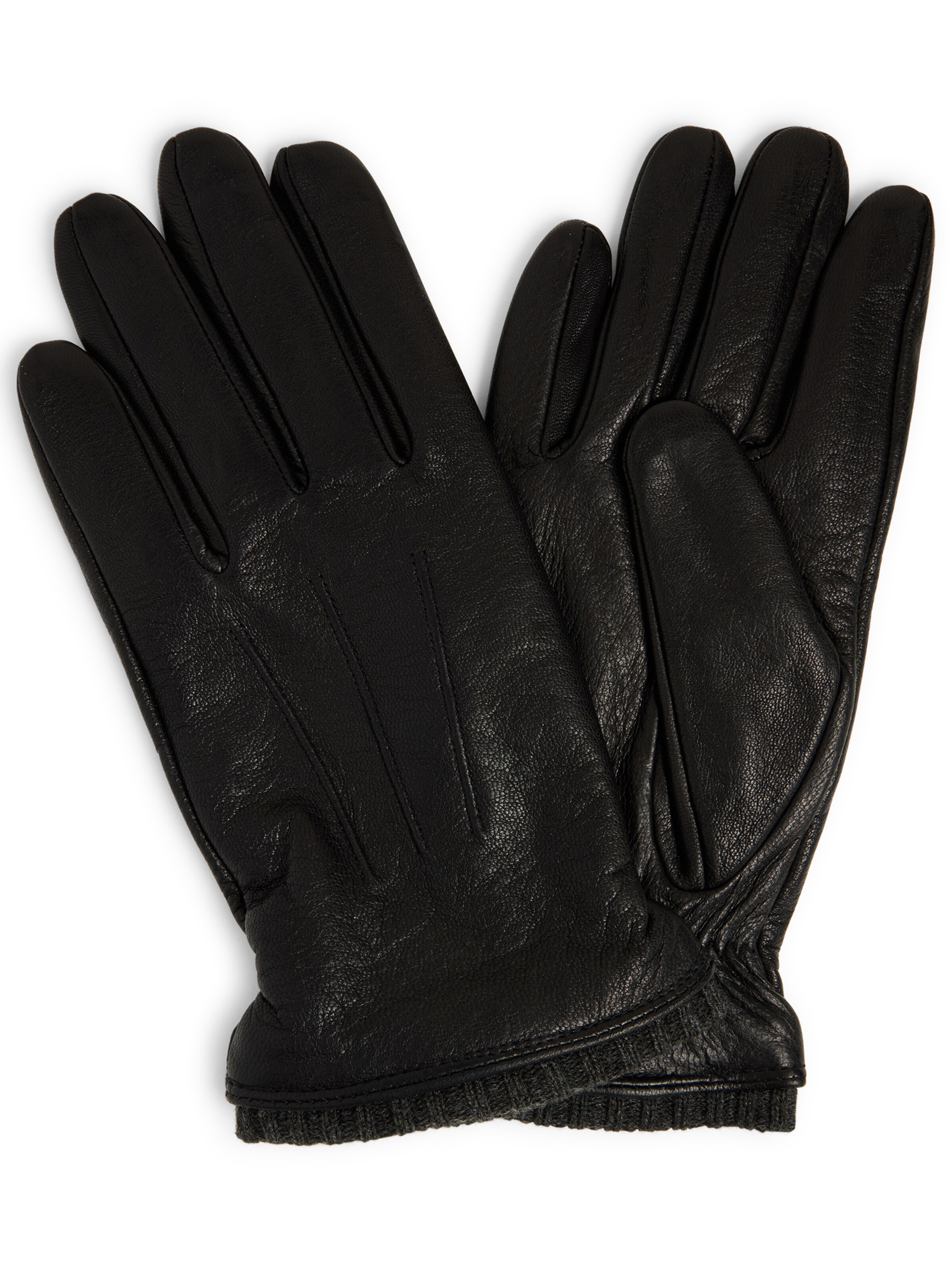 eem Full Finger Gloves in Black: front