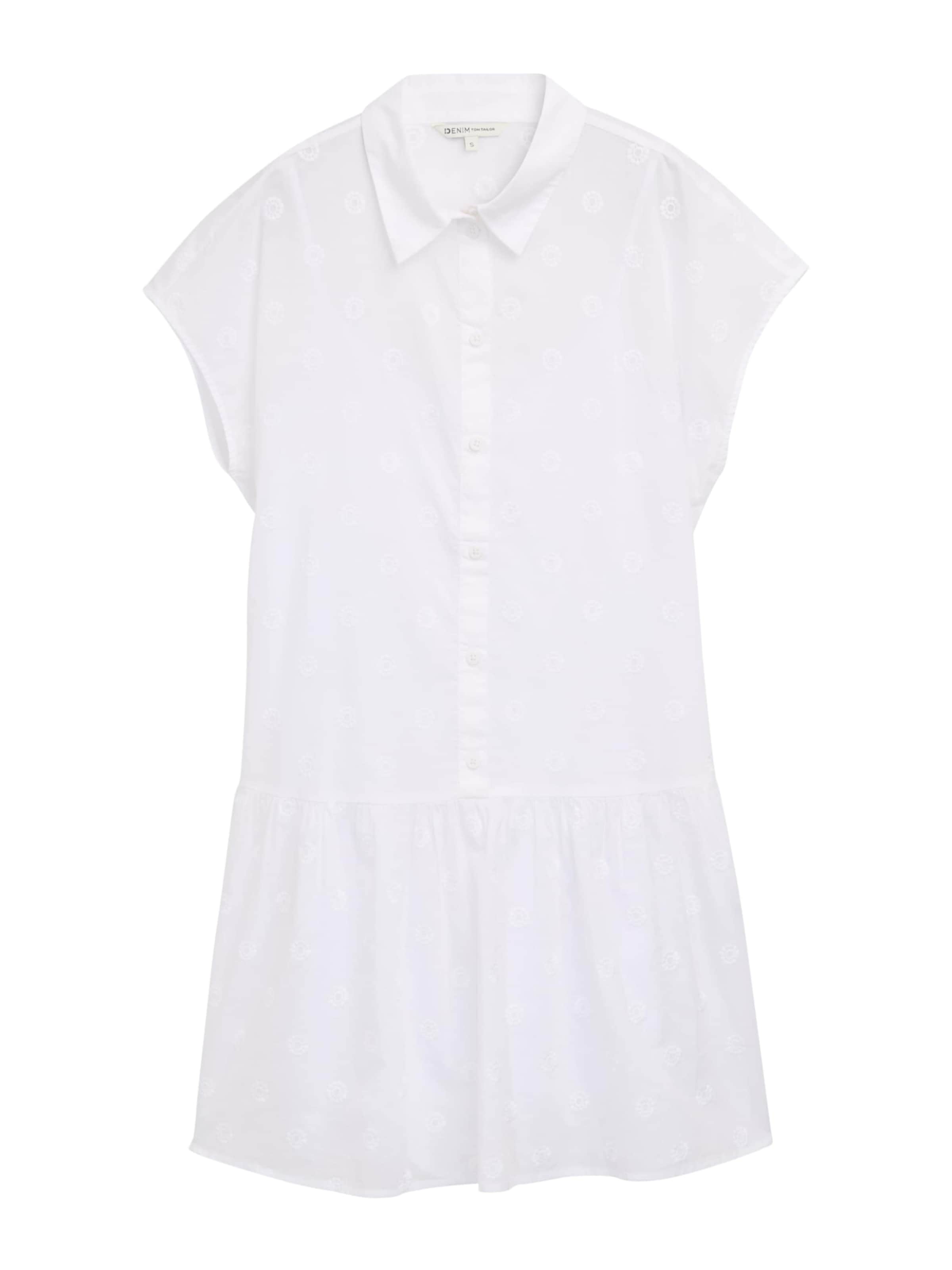 Rochie tip bluză de la TOM TAILOR DENIM pe alb: față