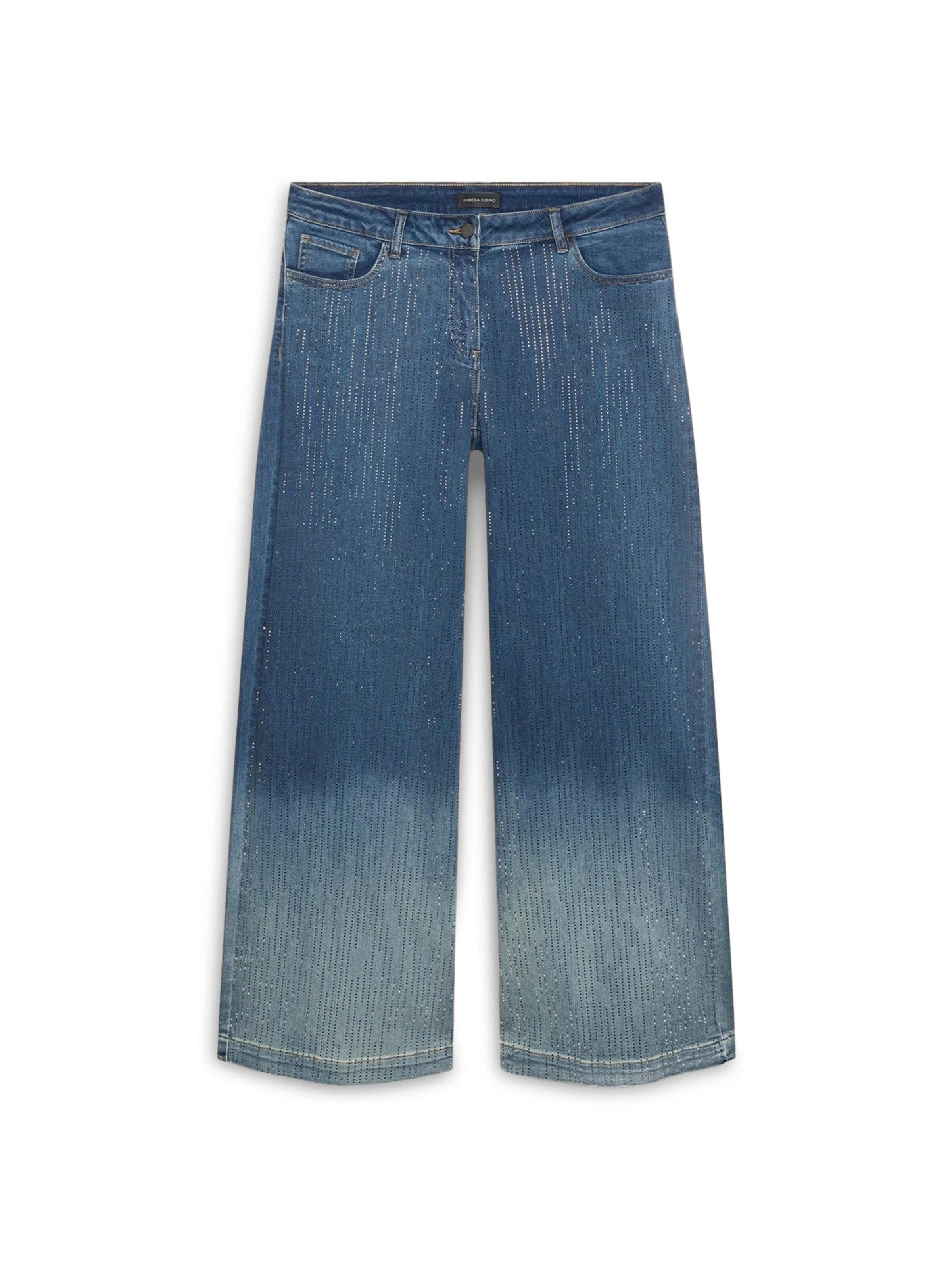 Fiorella Rubino Wide leg Jeans in Blauw: voorkant