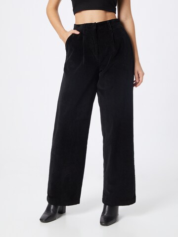 KnowledgeCotton Apparel Loose fit Trousers 'POSEY' in Black: front