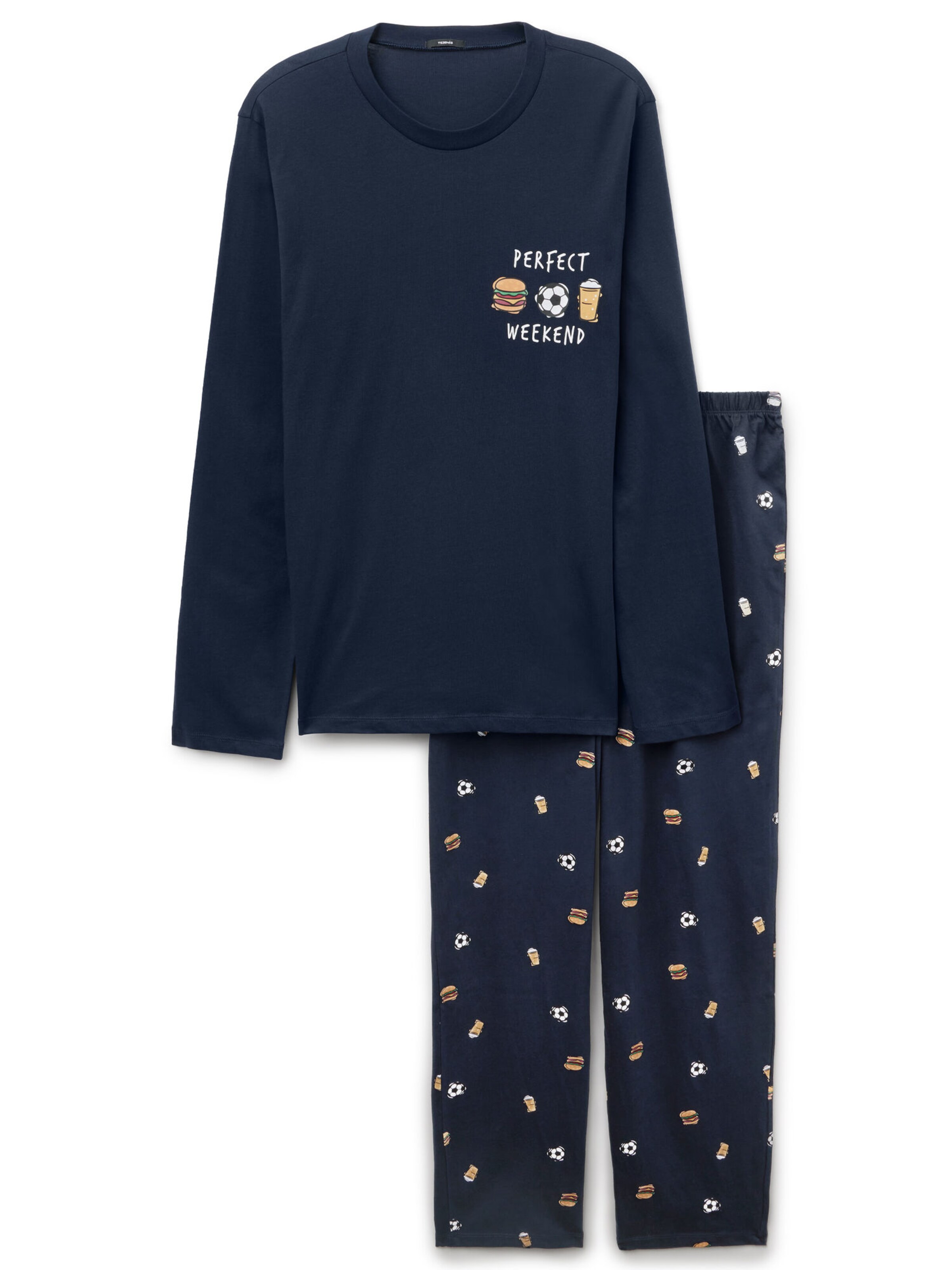 Tezenis Long Pajamas in Blue: front