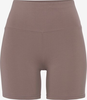 LASCANA Skinny Workout Pants in Brown: front