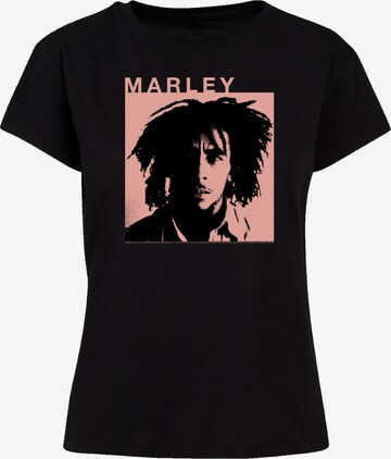 F4NT4STIC Shirt 'Bob Marley Reggae Music by Rock Off' in Zwart: voorkant