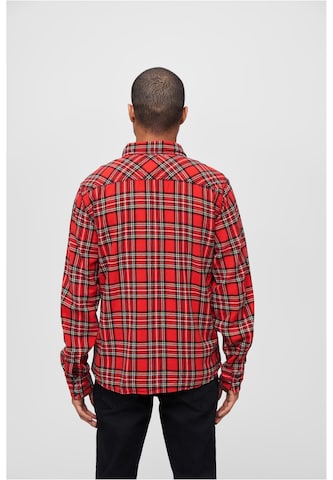 Brandit Regular fit Button Up Shirt in Red