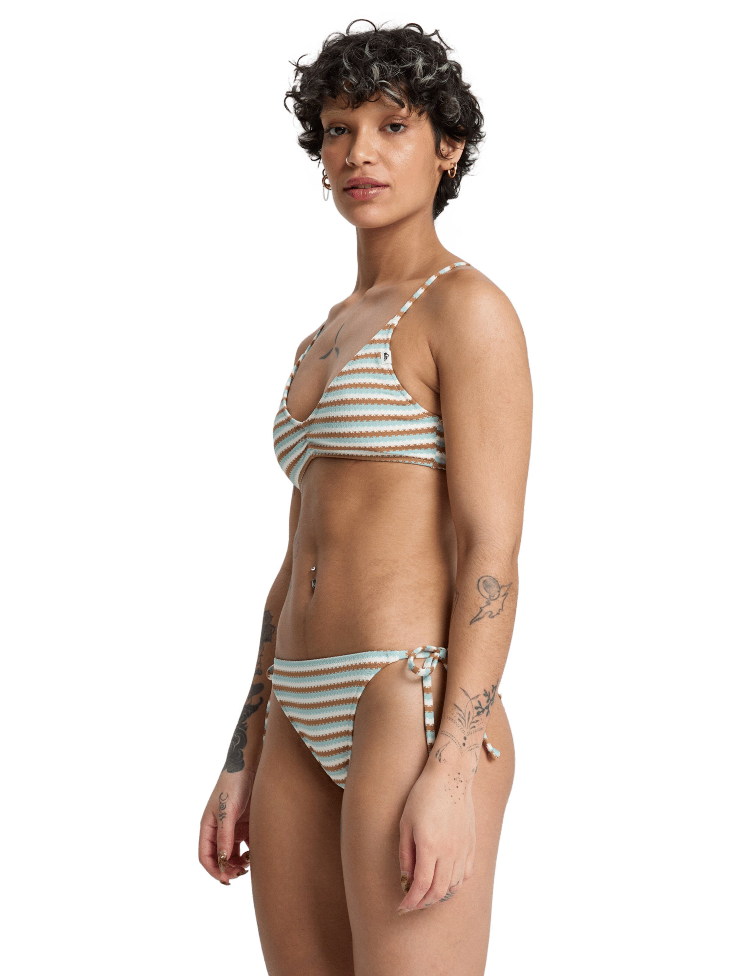 QUIKSILVER T-Shirt Bikinitop 'Clickity Clack' in Grau