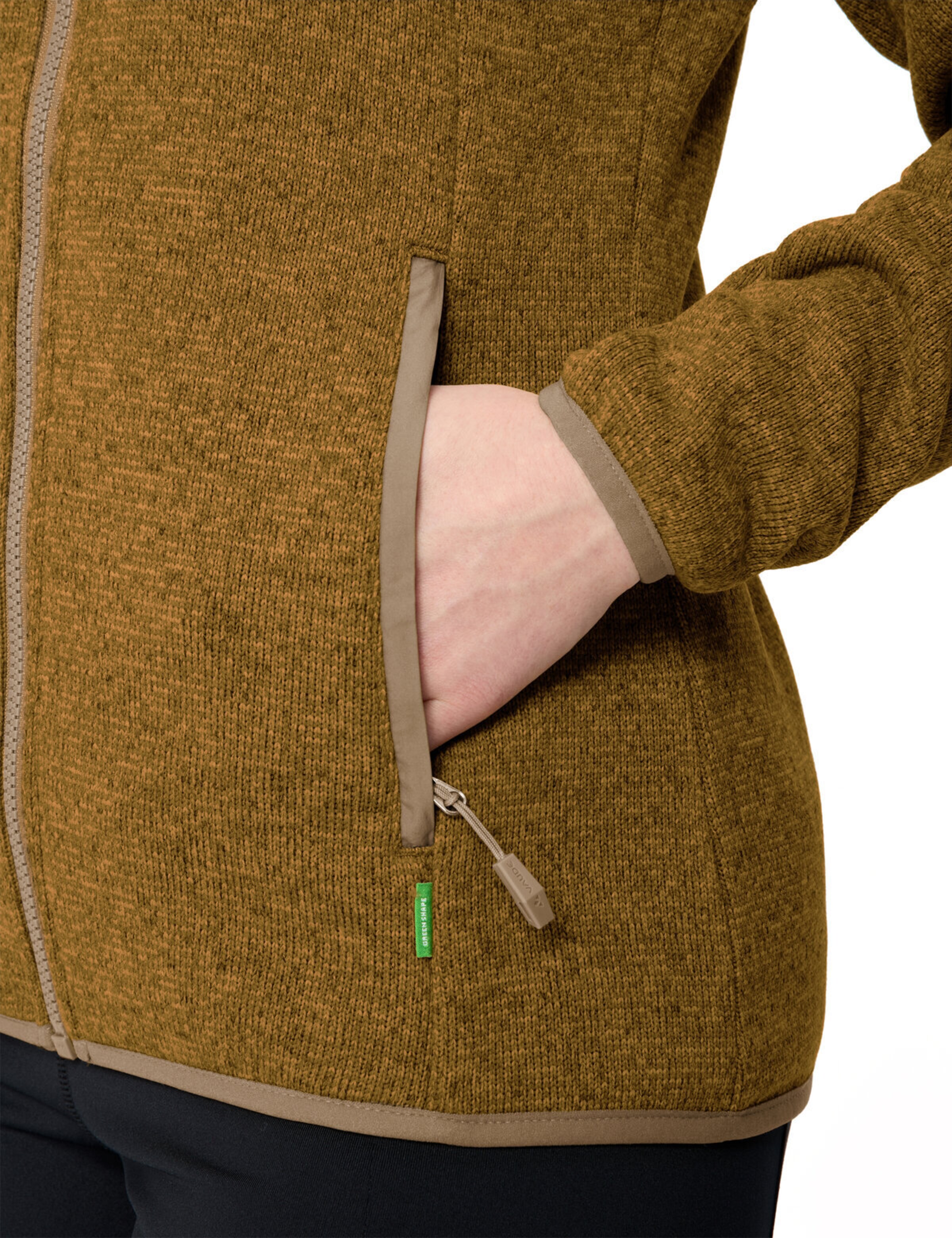VAUDE Athletic fleece jacket 'Rienza IV' in Brown