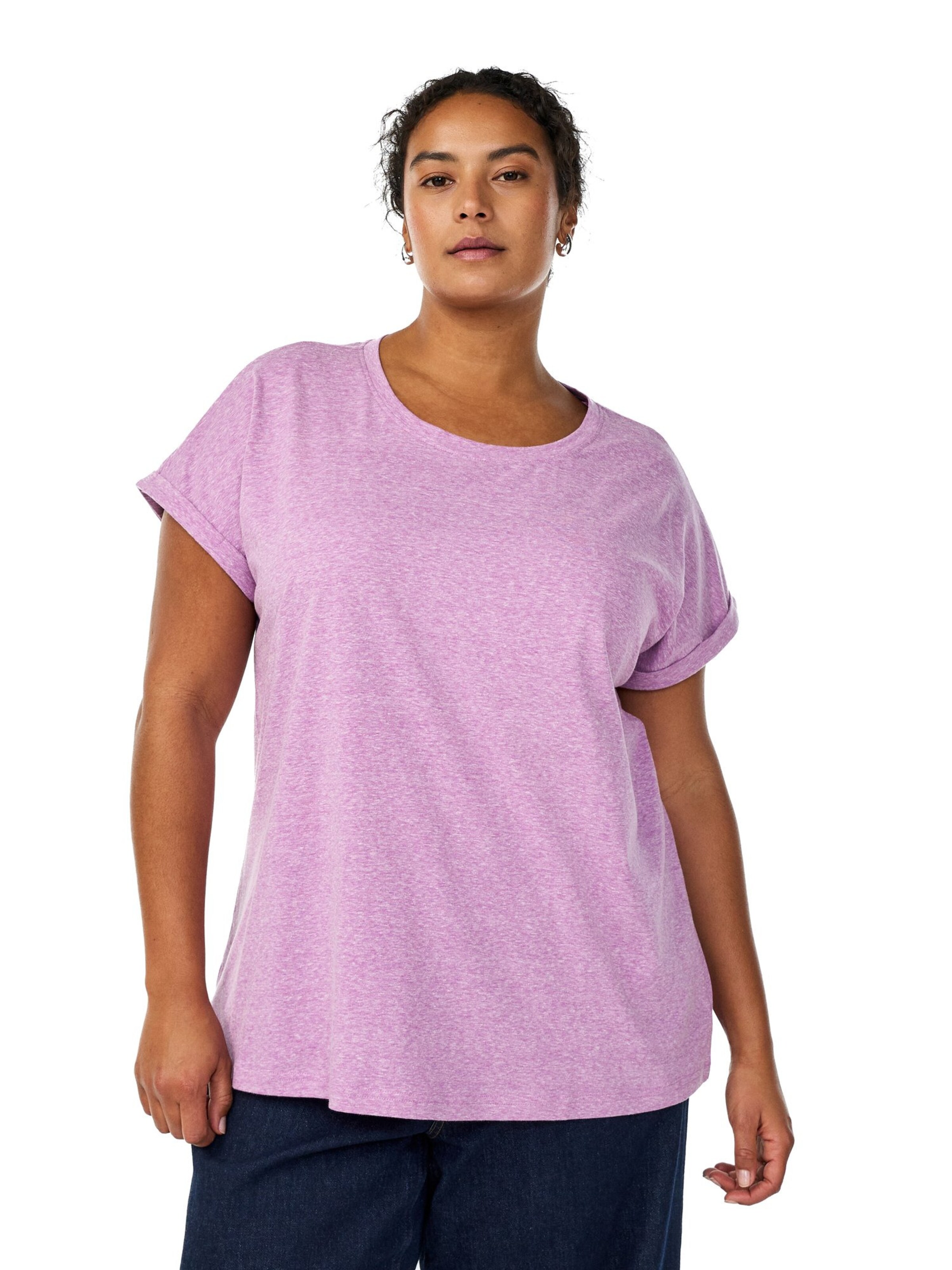 Maglietta 'VAVA' di Zizzi in lilla: frontale