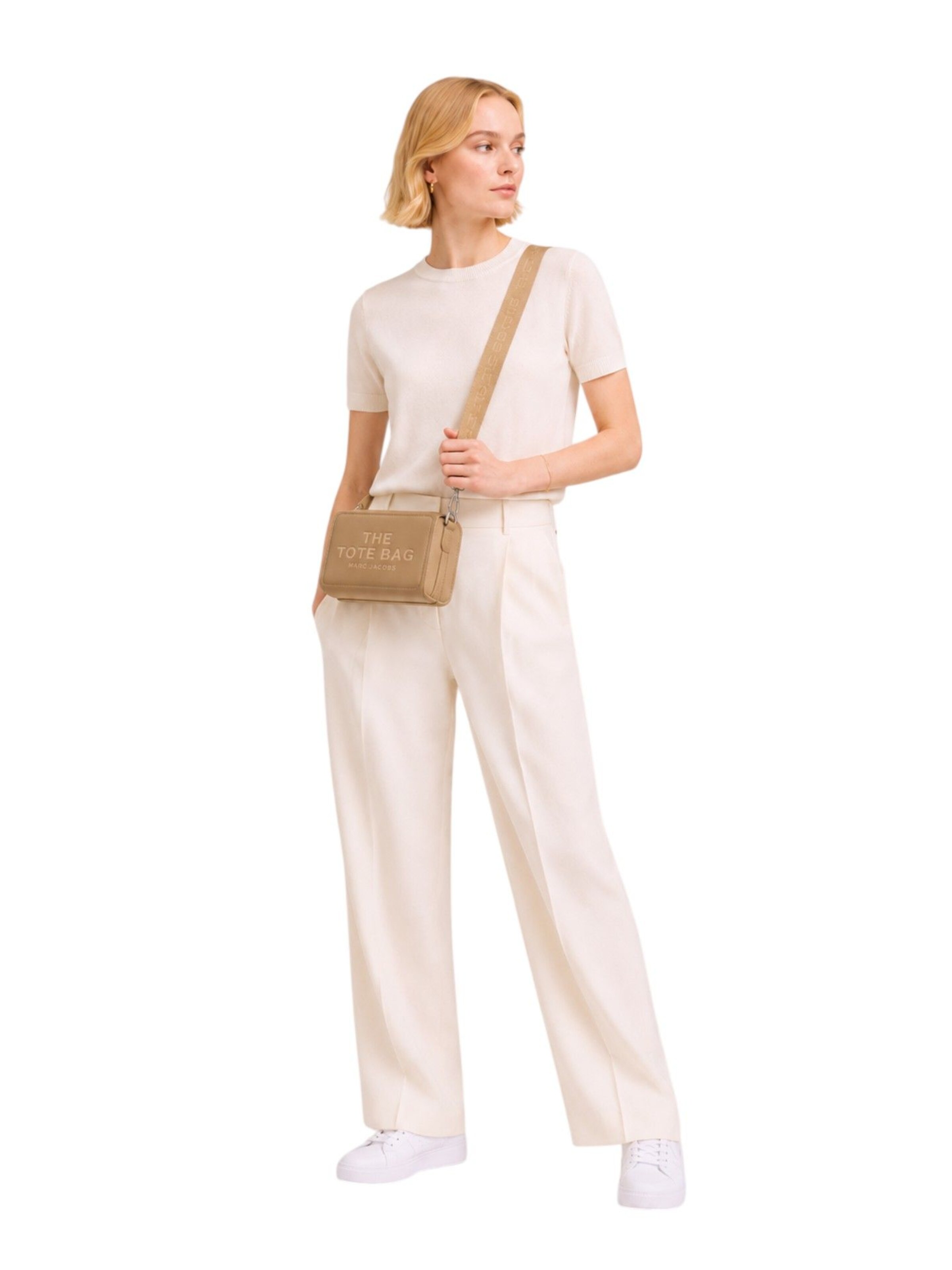 Borsa a spalla 'The Leather Mini Bag Crossbody Bag' di Marc Jacobs in beige: frontale