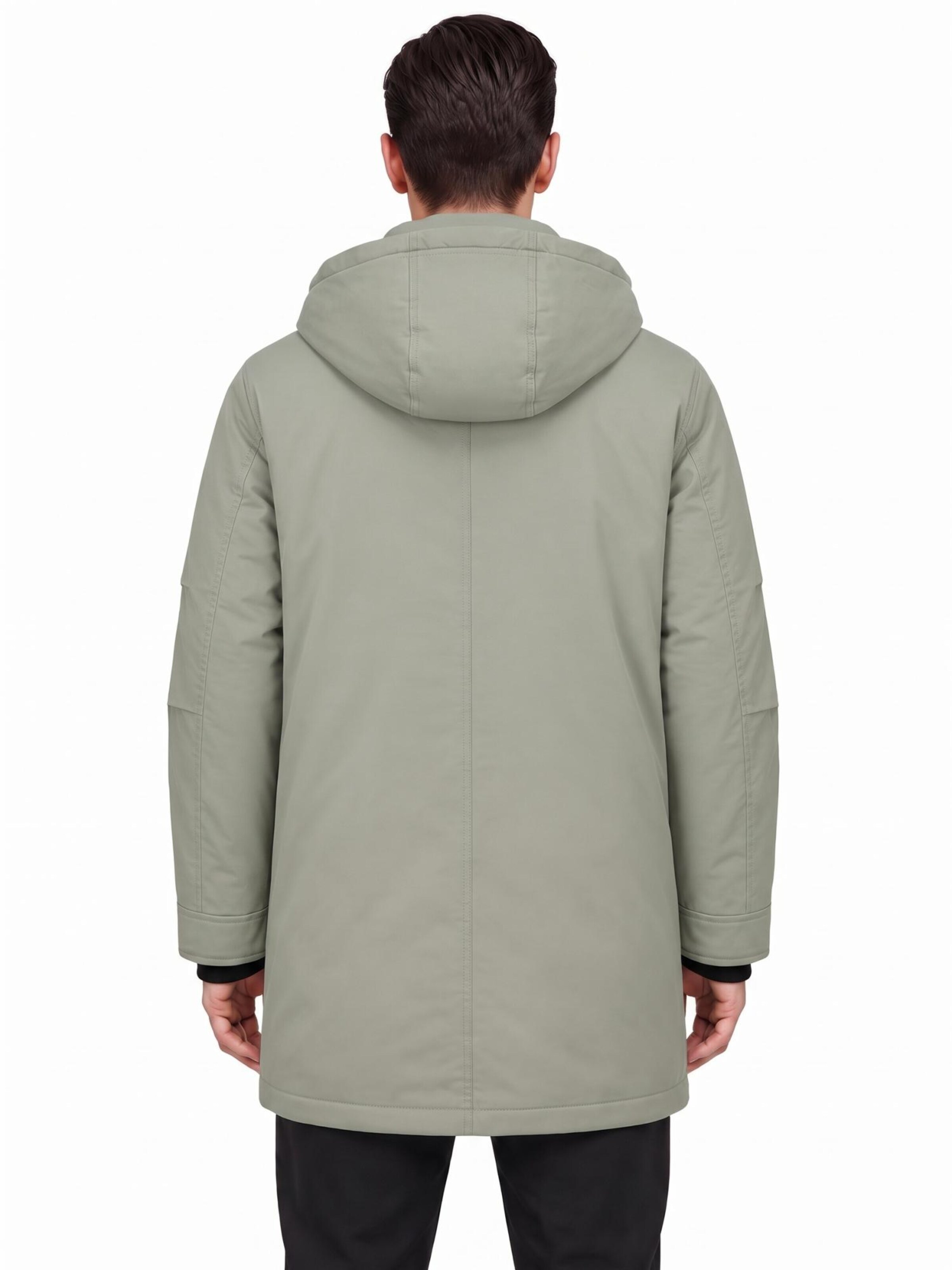 ALLTHEMEN Winter Coat 'Eishauch' in Grey
