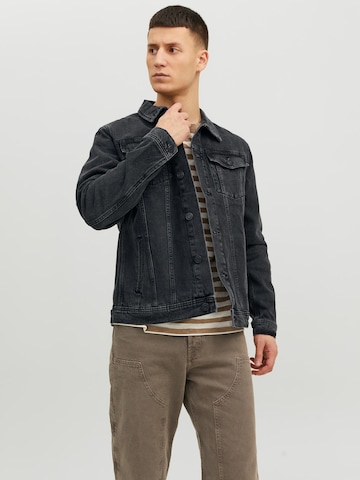 Veste mi-saison 'Jean' JACK & JONES en noir : devant