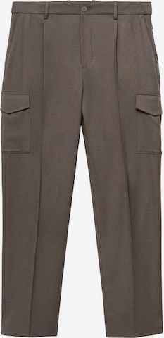 MANGO MAN Slim fit Pleated Pants 'Daytona' in Brown: front