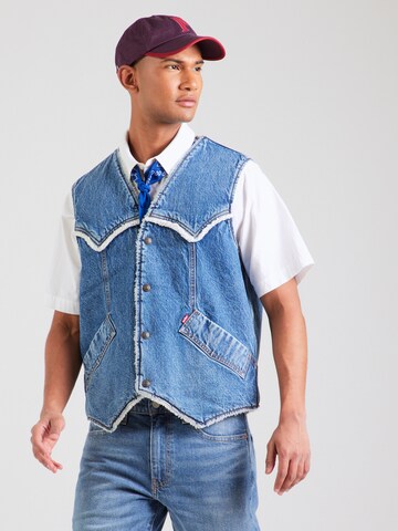 LEVI'S ®Prsluk 'Western Denim Sherpa Vest' - plava boja: prednji dio