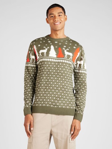 Denim Project Sweater 'X-MAS DEER' in Green: front