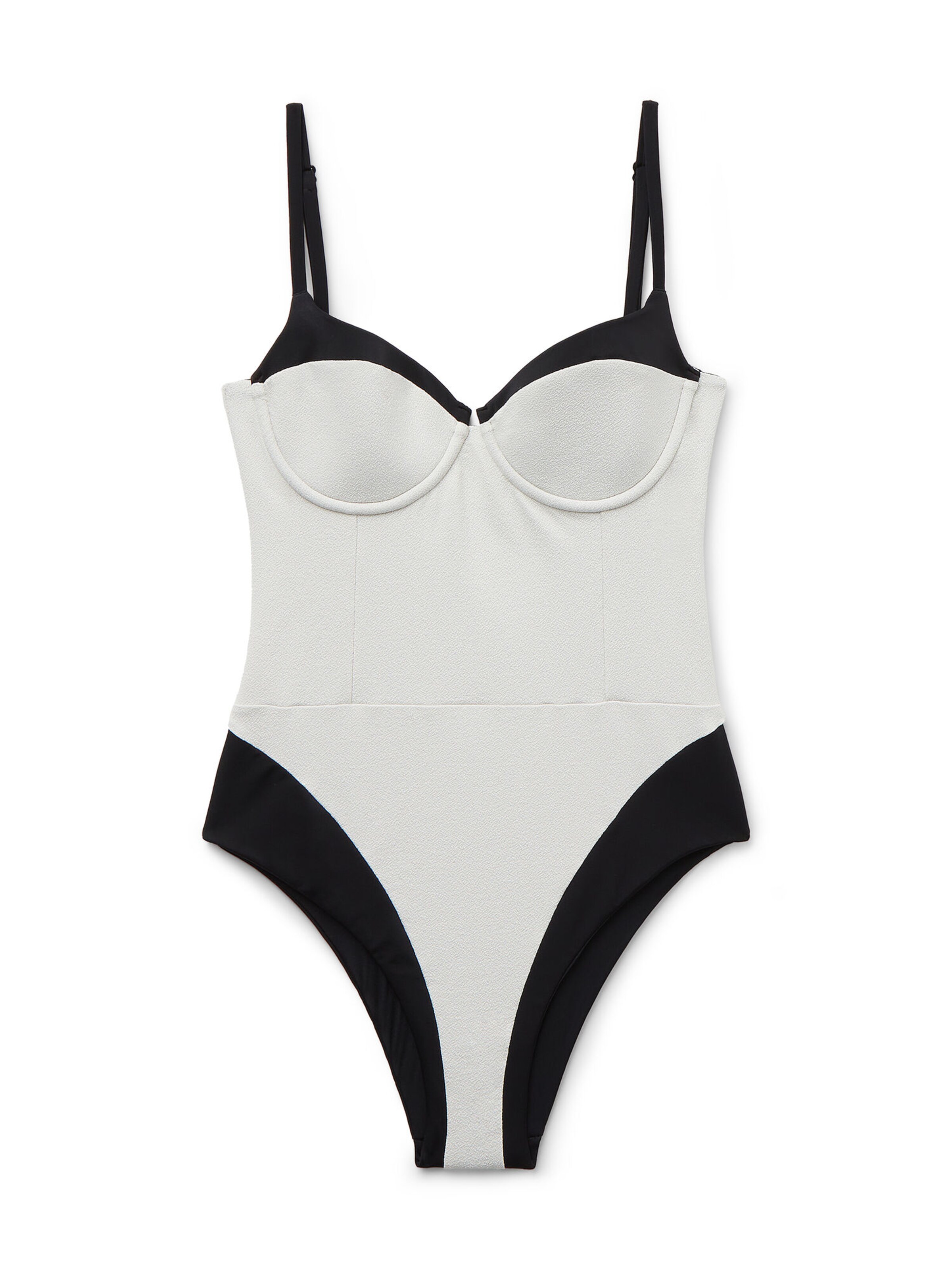 CALZEDONIA Bralette Swimsuit 'Double Bikin' in Grey: front