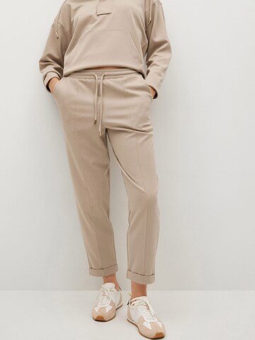 Coupe slim Pantalon 'FLORIDA 1' MANGO en beige : devant