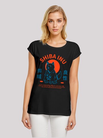 F4NT4STIC Shirt 'Japanischer Shiba Inu Hund' in Zwart: voorkant