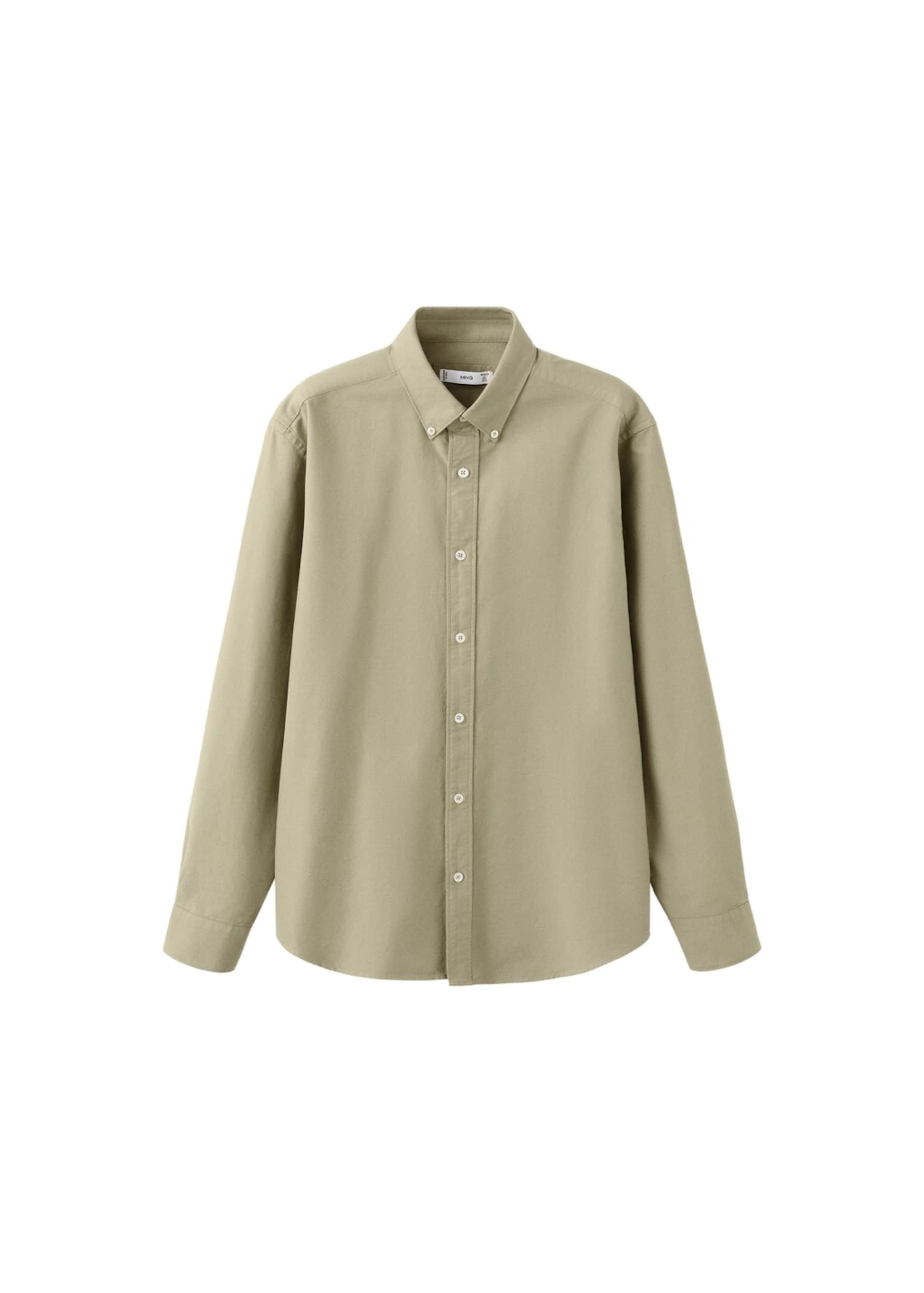 MANGO MAN Button Up Shirt in Green: front