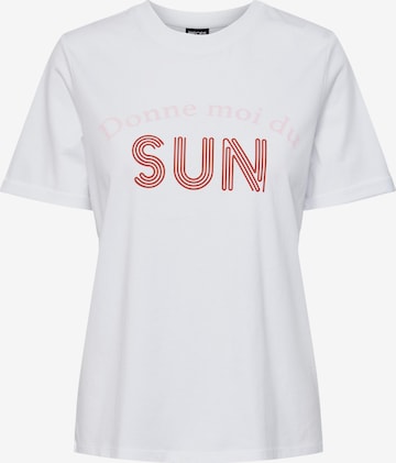 T-shirt 'RAI' PIECES en blanc : devant