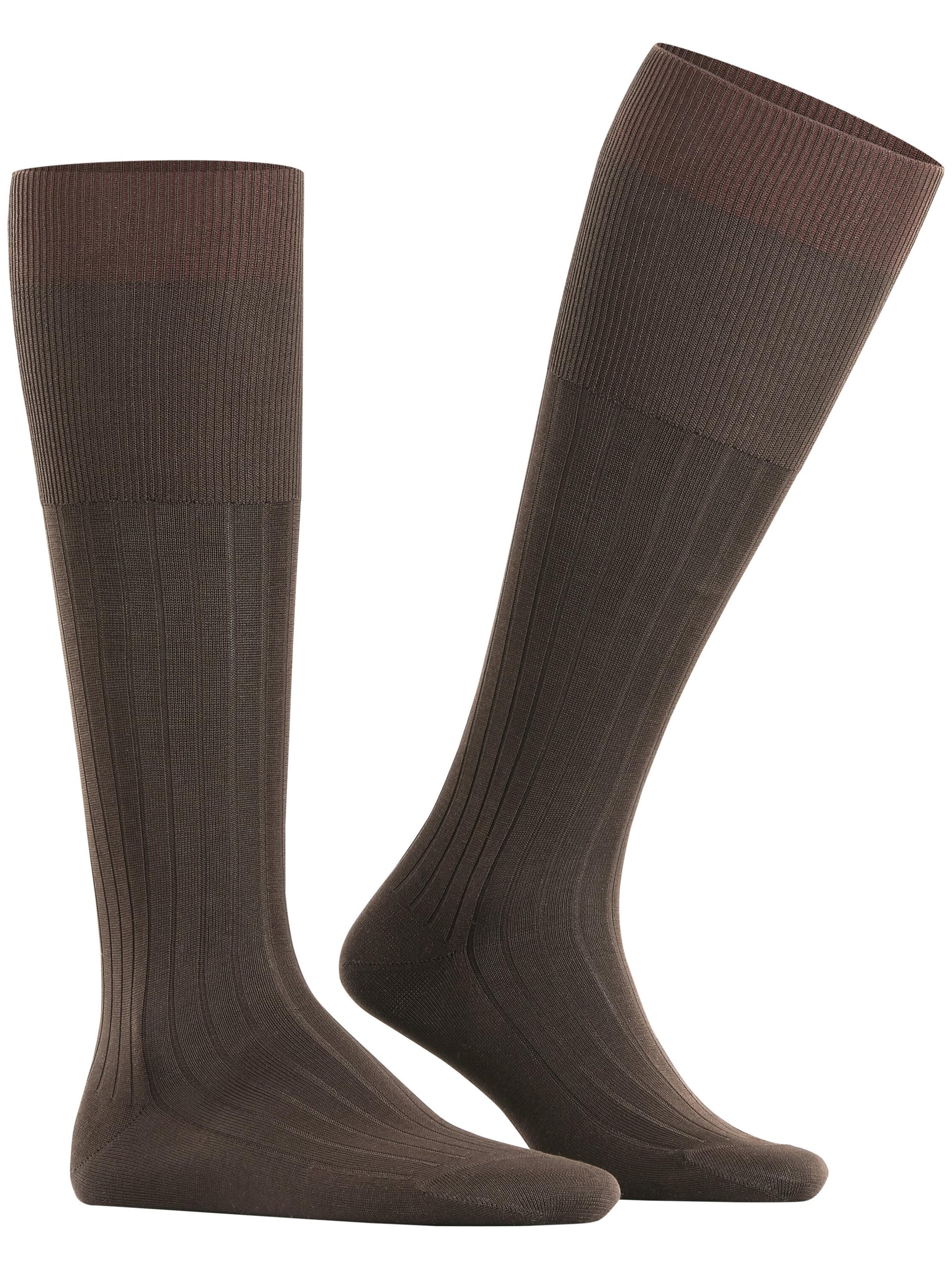FALKE Knee High Socks 'Milano' in Brown: front