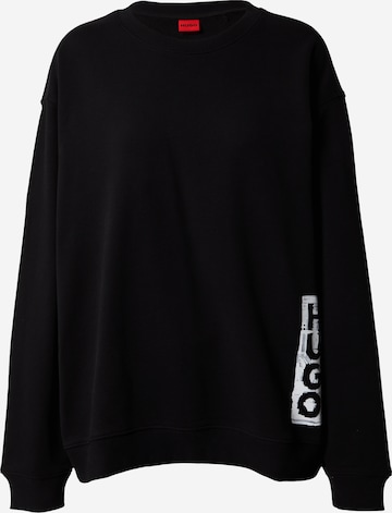 HUGO Sweatshirt 'Deroxane' in Black: front