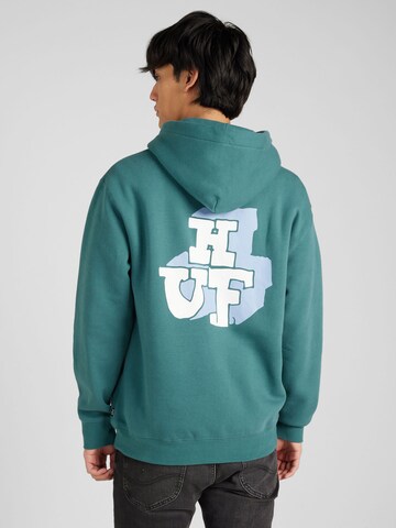 HUF Sweatshirt 'Morex' i grøn: forside