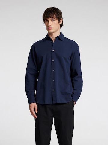SELECTED HOMME Regular fit Overhemd 'Seersucker' in Blauw: voorkant