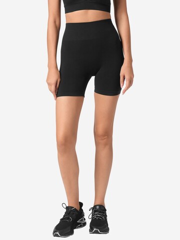 Plein Sport Skinny Sports trousers in Black: front