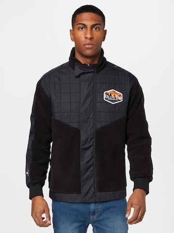 PUMA Athletic Jacket in Black: front