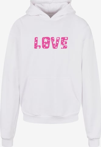 Sweat-shirt 'Valentines Day - Flowers Love' Merchcode en blanc : devant