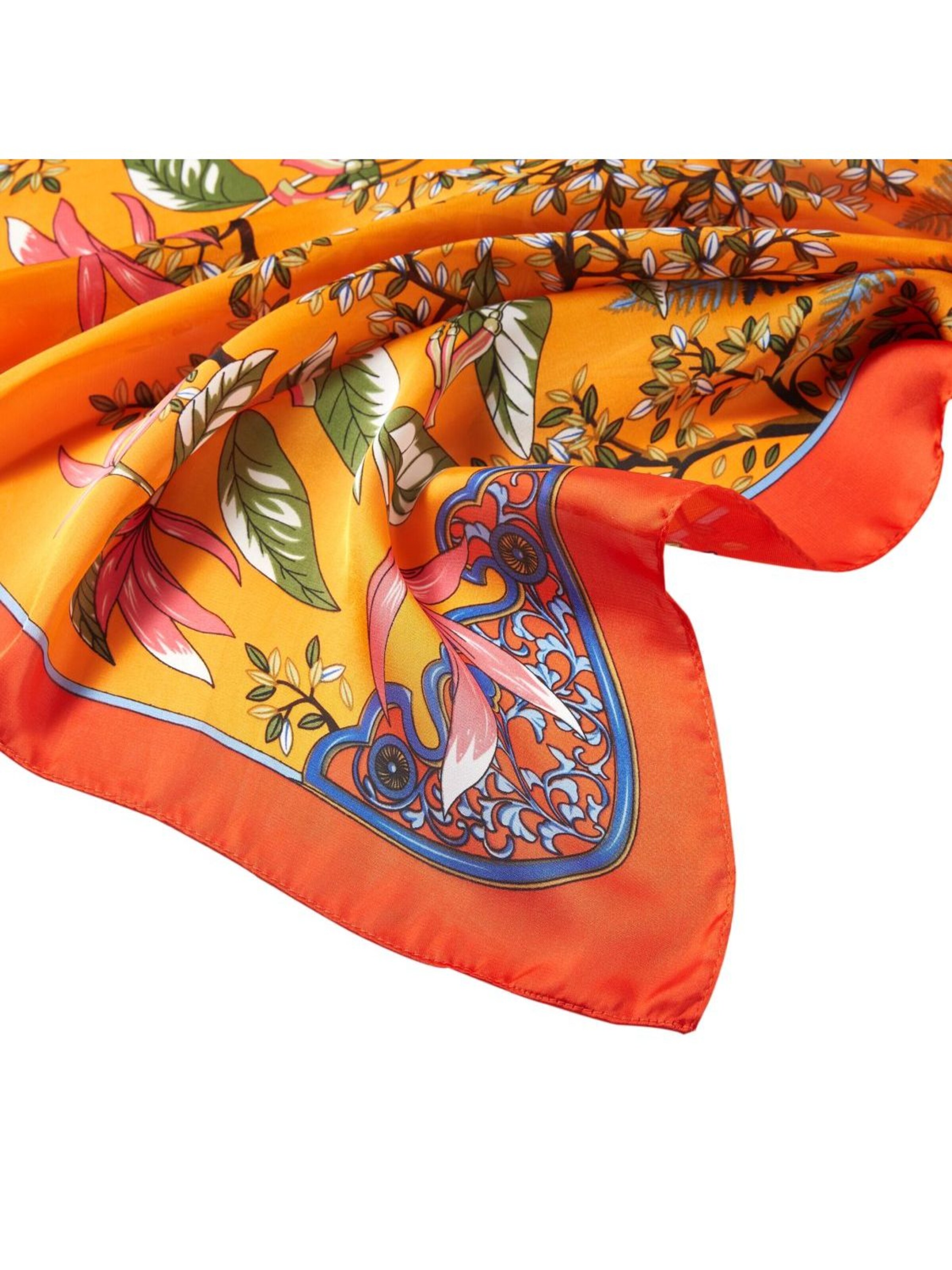 alberto cabale Sjaal 'Petit carré de Soie Island Cléo' in Oranje