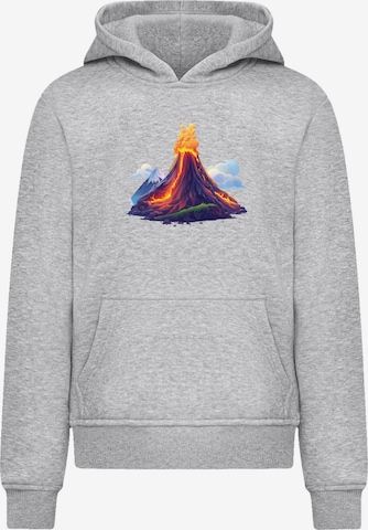 F4NT4STIC Sweatshirt 'Vulkanausbruch' in Grau: Vorderseite