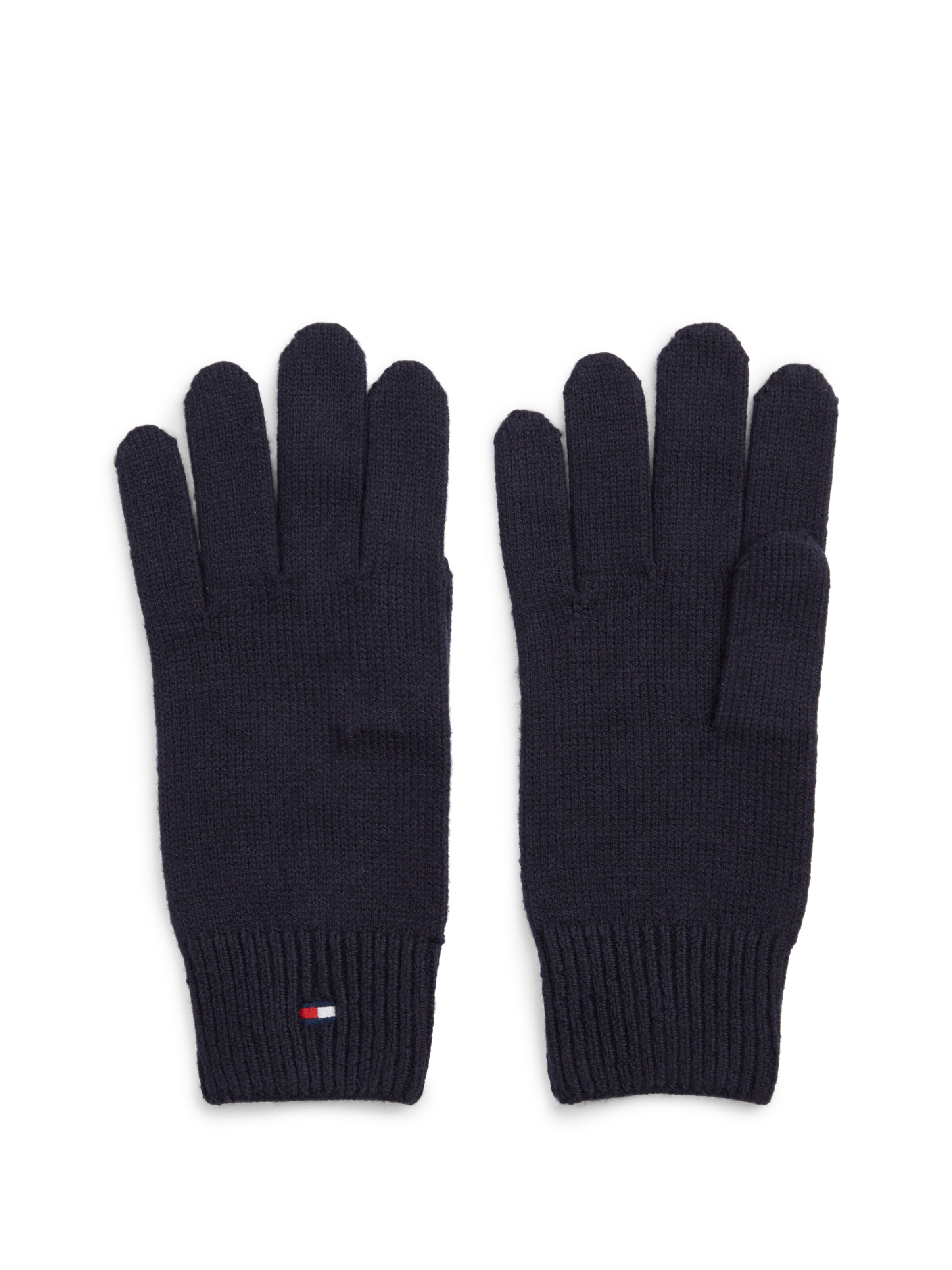 Mănuşi cu degete de la TOMMY HILFIGER pe albastru: față
