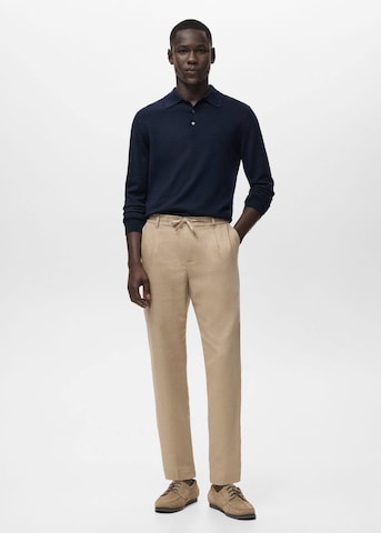 MANGO MAN Slim fit Pants 'Romelinh' in Beige