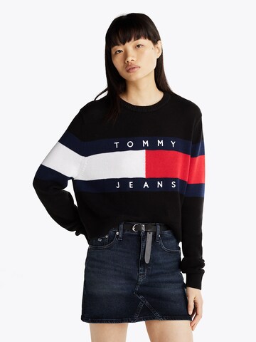 Pull-over Tommy Jeans en noir : devant