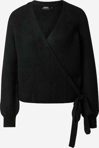 ONLY Плетена жилетка 'Mia' в черно: отпред