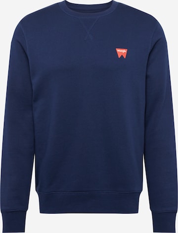 WRANGLER Sweatshirt 'Sign off' in Blue: front