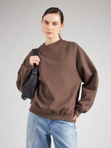Sweat-shirt 'Viva' WEEKDAY en marron : devant