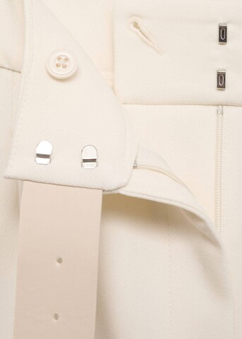MANGO Regular Pleat-Front Pants 'Cinto' in White