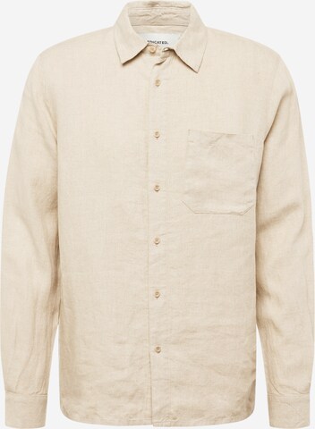 DEDICATED. Regular fit Button Up Shirt 'Rute' in Beige: front