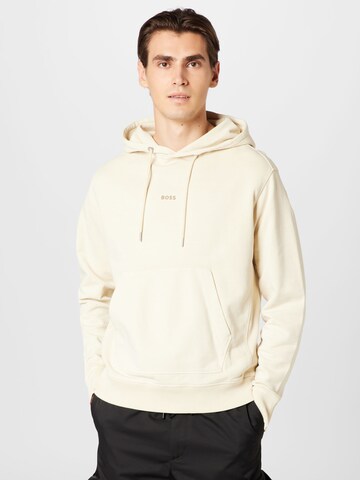 BOSS Sweatshirt 'Wefadehoody' i beige: forside