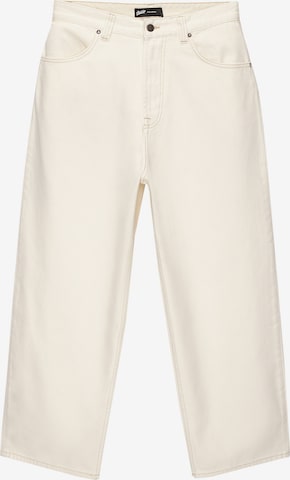 Pull&Bear Lużny krój Jeansy w kolorze beżowy: przód