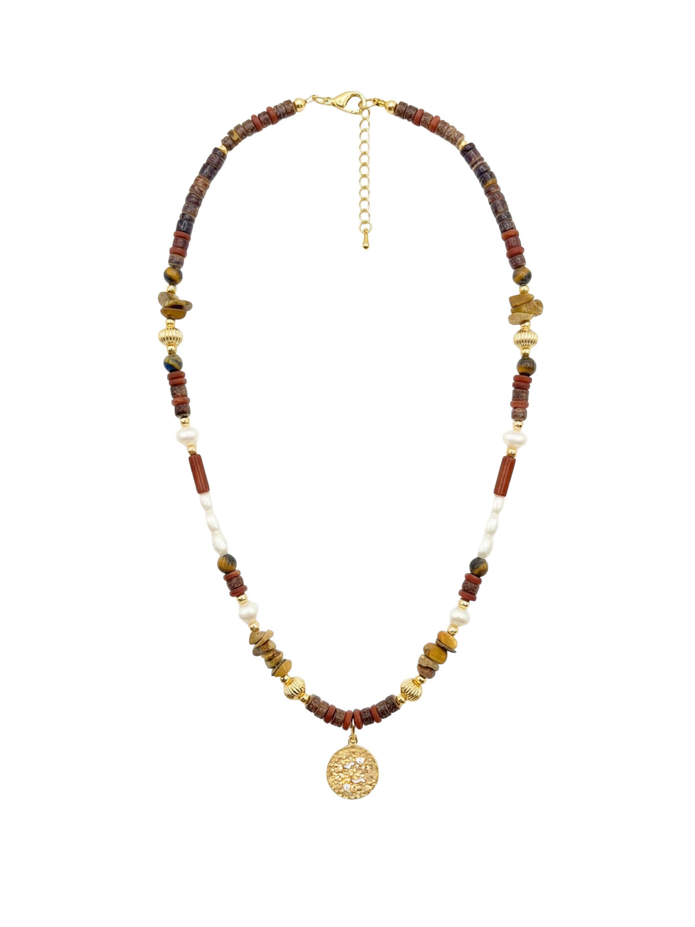 Nemomatheo Necklace 'Fire Ritual' in Mixed colors: front