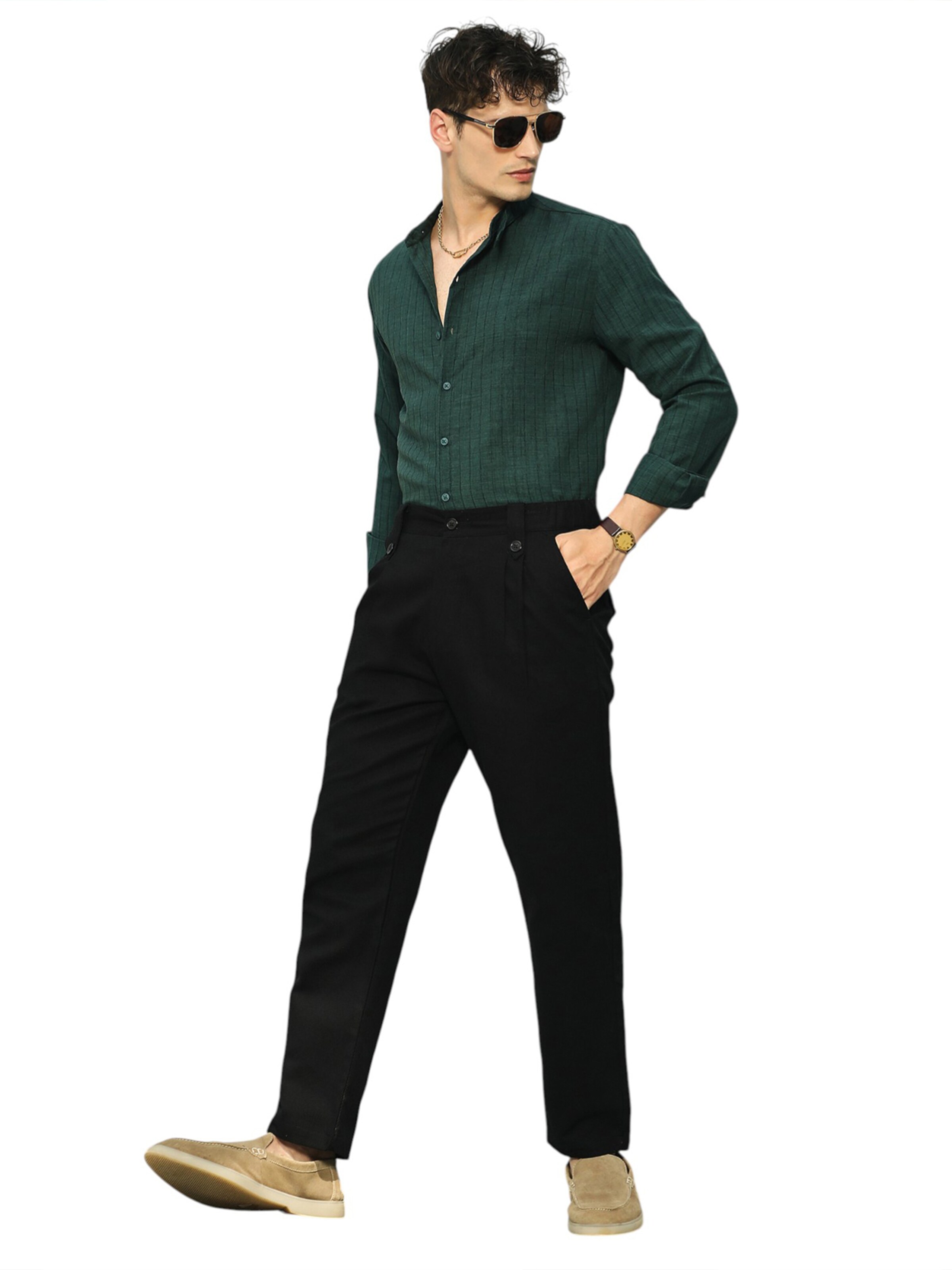 Regular fit Cămașă 'Alessia' de la Campus Sutra pe verde