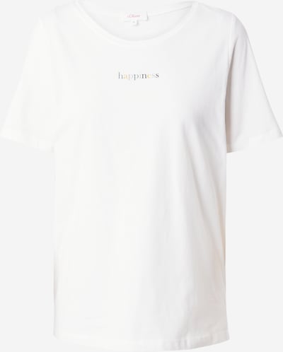 s.Oliver T-shirt en écru / gris argenté / vert foncé / orange clair, Vue avec produit